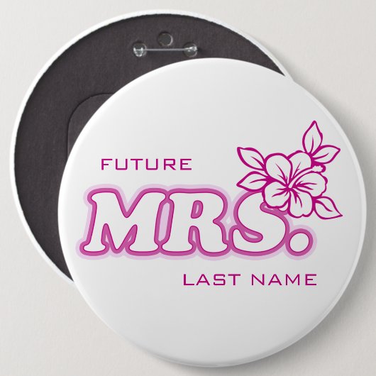 Rosa Bachelorette "zukünftige Frau" Button (Vorne & Hinten)