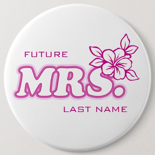 Rosa Bachelorette "zukünftige Frau" Button (Vorderseite)