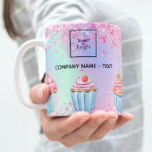 Rosa Bäckerei Glitzer cupcakes Logo qr Kaffeetasse