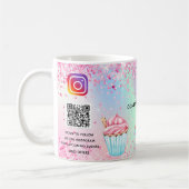 Rosa Bäckerei Glitzer cupcakes Logo qr Kaffeetasse (Links)