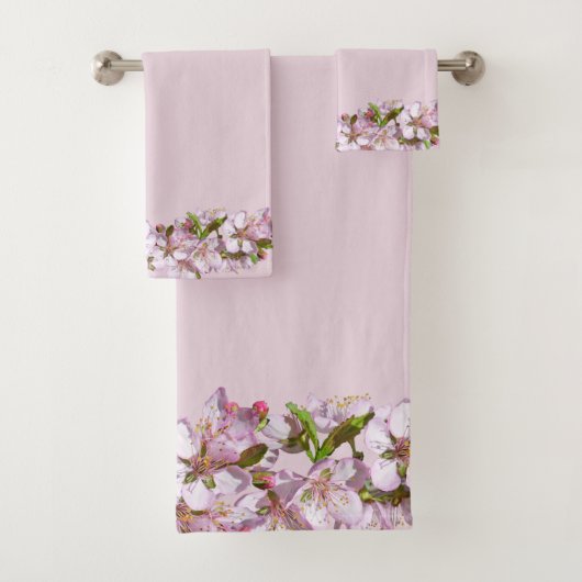 Rosa Background Spring Blossom entlang der unteren Badhandtuch Set (Insitu)
