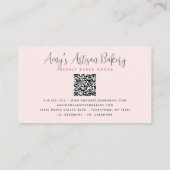 Rosa Backmischermaschinen-QR-Code-Gingham-Muster Visitenkarte (Rückseite)