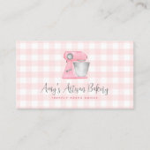 Rosa Backmischermaschinen-QR-Code-Gingham-Muster Visitenkarte (Vorderseite)
