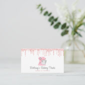Rosa Backmischermixer Glittertropfen QR-Code Visitenkarte (Stehend Vorderseite)