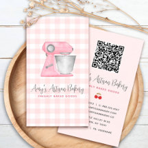 Rosa Backmischermuster Gingham QR-Code