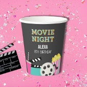 Rosa Backyard Movie Night Party Paper Cup Pappbecher