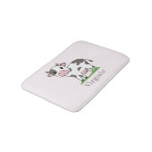 Rosa Badematte mit Niedlicher Kuh (Schrägansicht)