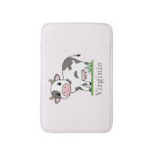 Rosa Badematte mit Niedlicher Kuh (Vorderseite Vertikal)