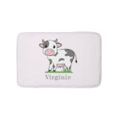 Rosa Badematte mit Niedlicher Kuh (Vorderseite)