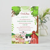 Rosa Badewanne mookles Baby Dusche Einladung (Stehend Vorderseite)