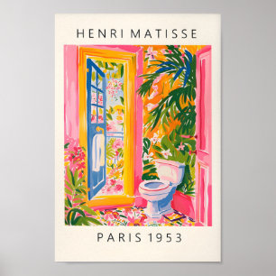 Rosa Badezimmer Wand Kunst, Sonnentoilette Poster, Poster