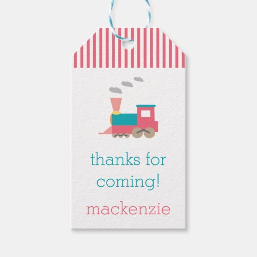 Rosa Bahn Geburtstagsgeschenk-Tag Geschenkanhänger (Vorderseite)