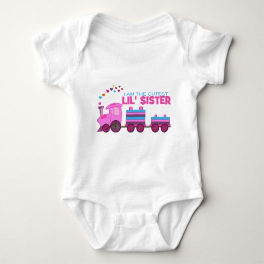 Rosa Bahn - Lil' Sister Baby Strampler (Vorderseite)