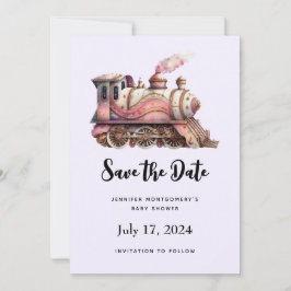 Rosa Bahn Motor Vintag Steampunk Stil Save The Date