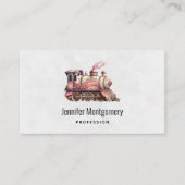 Rosa Bahn Motor Vintag Steampunk Stil Visitenkarte (Vorderseite)