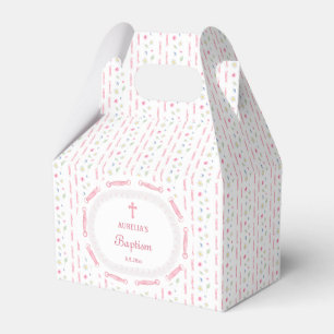 Rosa Balken Rahmen florale Gable Gefälligkeitsboxe Geschenkschachtel