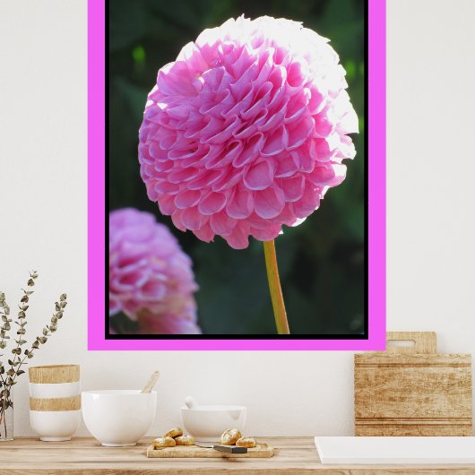 Rosa Ball Blume Poster (Küche)