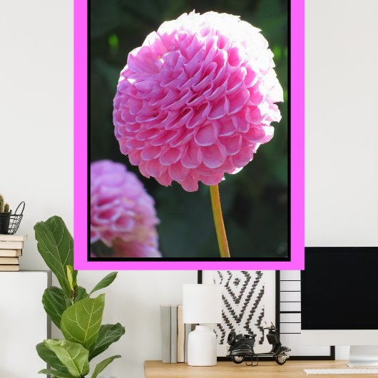 Rosa Ball Blume Poster (Heimbüro)