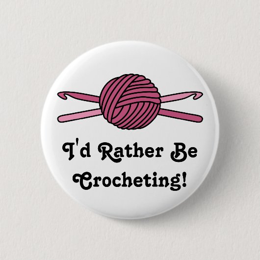 Rosa Ball der Garn-u. Häkelarbeit-Haken Button (Vorderseite)