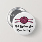 Rosa Ball der Garn-u. Häkelarbeit-Haken Button (Vorne & Hinten)