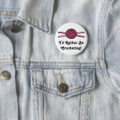 Rosa Ball der Garn-u. Häkelarbeit-Haken Button (Beispiel)
