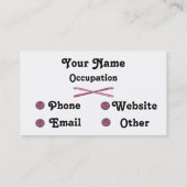 Rosa Ball der Garn-u. Häkelarbeit-Haken Visitenkarte (Rückseite)