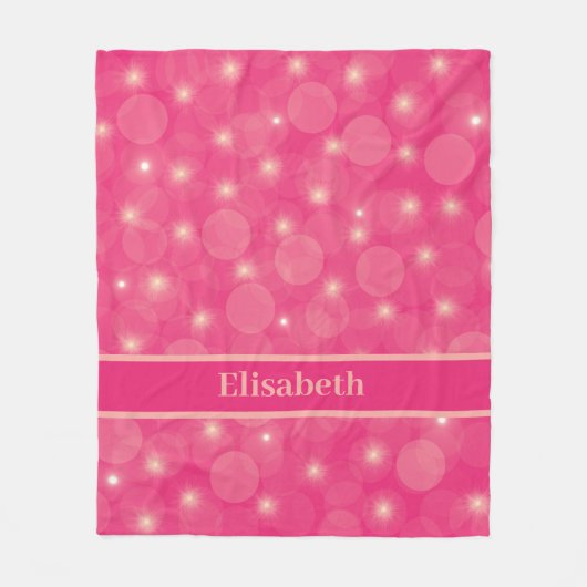 Rosa Bälle und Sterne persönlich Fleecedecke (Vorderseite)