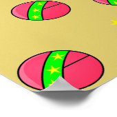 Rosa Bälle und Sterne Poster (Ecke)