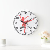 Rosa Ballerina. Anpassbarer Name. Große Wanduhr (Zuhause)
