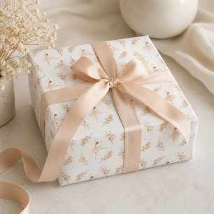 Rosa Ballerina Blumenmuster Geburtstagsgeschenk Geschenkpapier