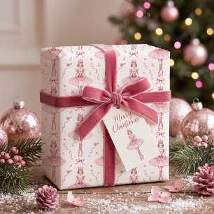 Rosa Ballerina Coquette Nussknacker Nahtlos  Geschenkpapier