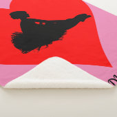 Rosa Ballerina Decke mit rotem Herz. Sherpadecke (3/4)