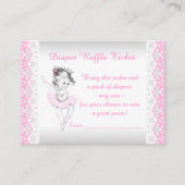 Rosa Ballerina Diaper Raffelschein Begleitkarte (Vorderseite)