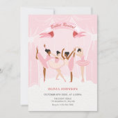 Rosa Ballerina Einladung (Vorderseite)
