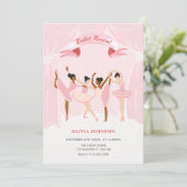 Rosa Ballerina Einladung (Stehend Vorderseite)