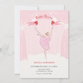 Rosa Ballerina Einladung (Vorderseite)