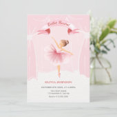 Rosa Ballerina Einladung (Stehend Vorderseite)