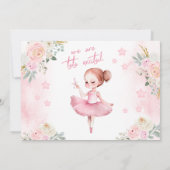 Rosa Ballerina Geburtstagsmädchen Foto Einladung (Rückseite)