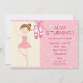 Rosa Ballerina Geburtstagsparty Einladung (Vorderseite)