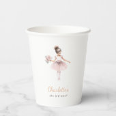 Rosa Ballerina Girl Pappbecher (Rückseite)
