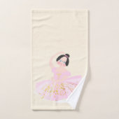 Rosa Ballerina Handtücher Set. (Handtuch)