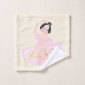 Rosa Ballerina Handtücher Set. (Waschlappen)