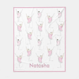 Rosa Ballerina Individuelle Name Tanz Fleecedecke
