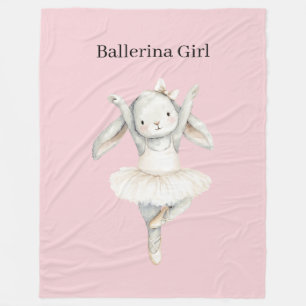 Rosa Ballerina-Mädchen-Hase im Tutu Fleecedecke