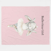 Rosa Ballerina-Mädchen-Hase im Tutu Fleecedecke (Vorderseite (Horizontal))