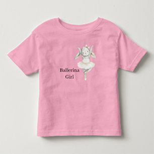Rosa Ballerina-Mädchen-Hase im Tutu Kleinkind T-shirt