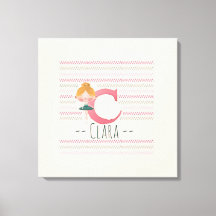 Rosa Ballerina Monogram C - Personalisiert Art