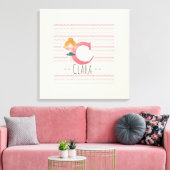 Rosa Ballerina Monogram C - Personalisiert Art Leinwanddruck (Insitu (Wohnzimmer))