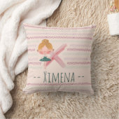 Rosa Ballerina Monogram X - Personalisierte Kunst Kissen (Decke)