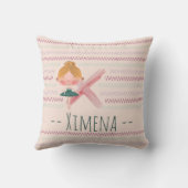 Rosa Ballerina Monogram X - Personalisierte Kunst Kissen (Rückseite)